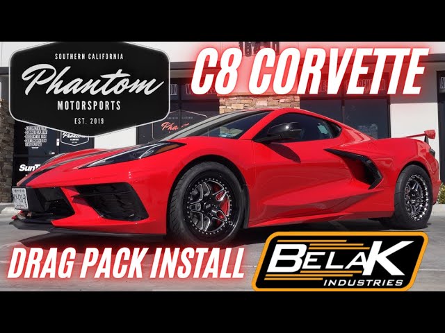 C8 Corvette Drag Pack by Belak Drag Race Set Up (VIDEO)
