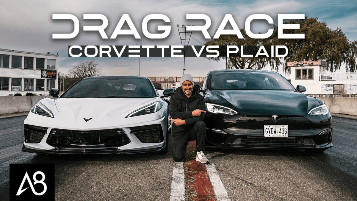 Tesla Plaid vs C8 Corvete