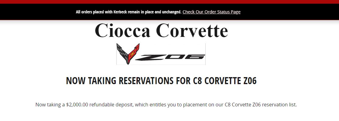 Ciocca Corvette Takes C8 Z06 Reservations at MSRP (VIDEOS)