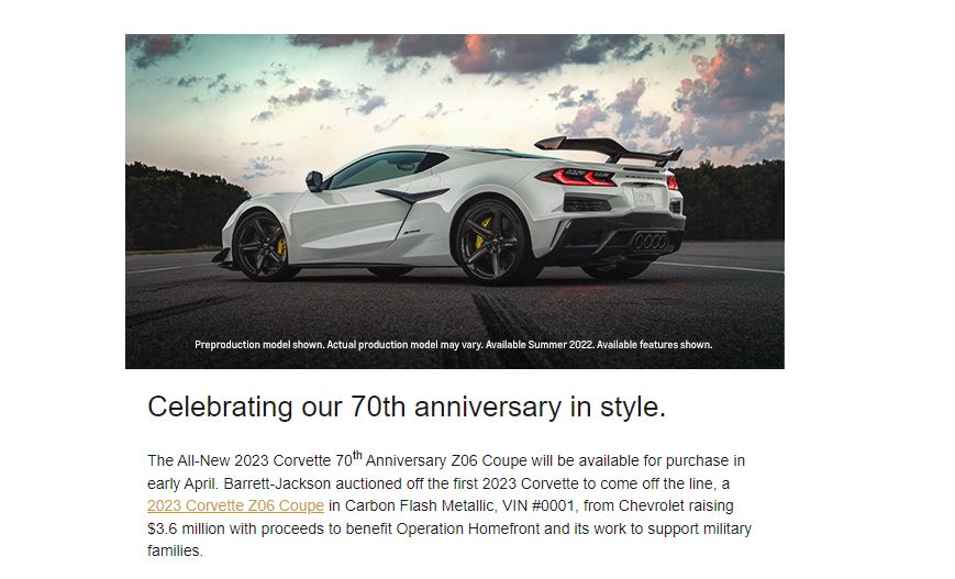 c8 z06 ordering and production